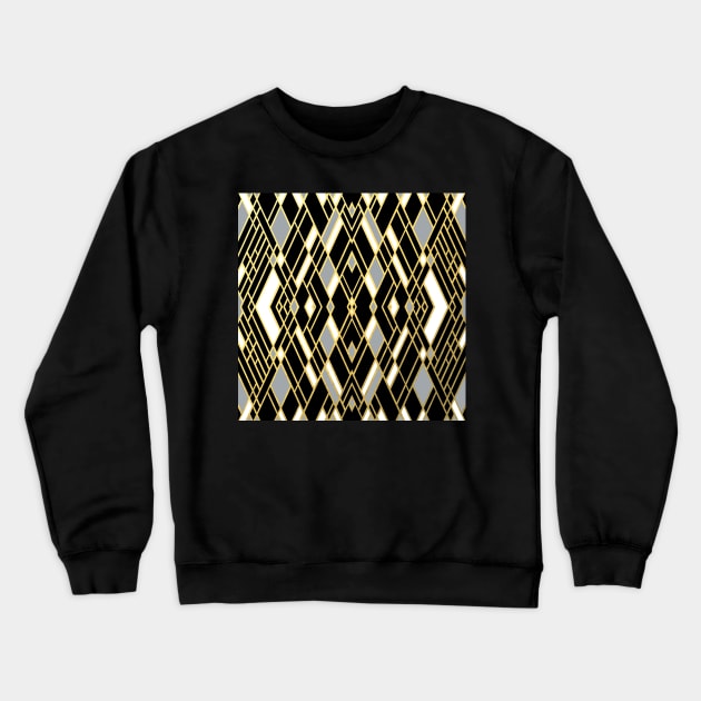 Art Deco Grey Zoom Gold Crewneck Sweatshirt by ProjectM